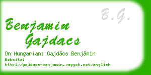 benjamin gajdacs business card